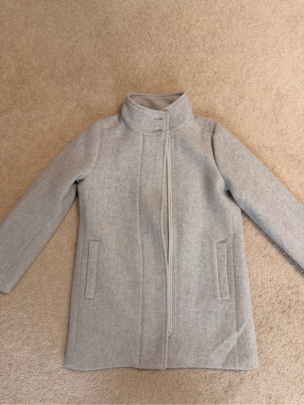 J Crew Light Gray Wool-Blend Coat